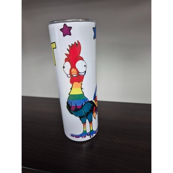 20oz Skinny Tumblers Shut Duh Fuh Cup Rooster Design - Picture 3 of 4